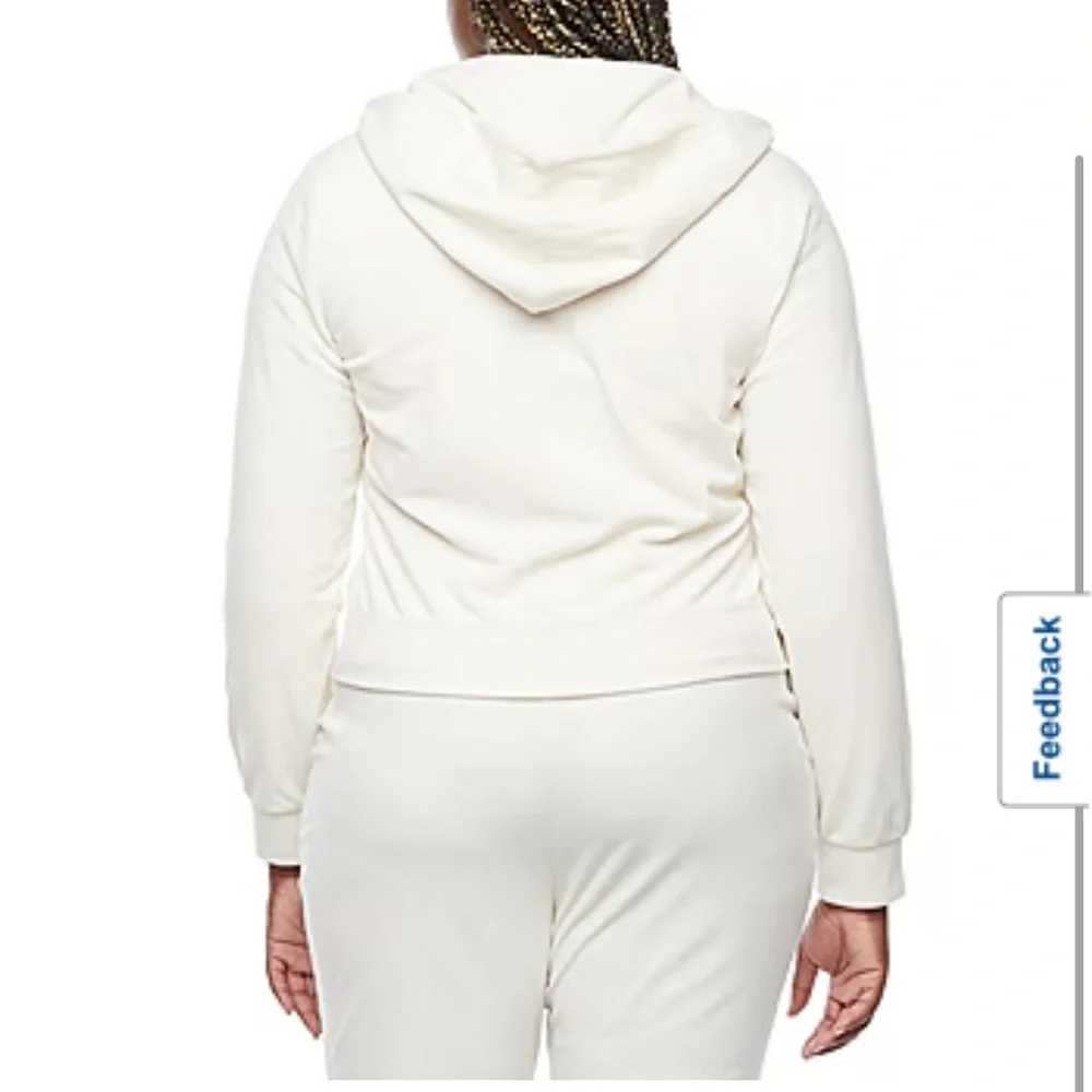 Juicy couture white velour full zip up jacket - Picture 2 of 9